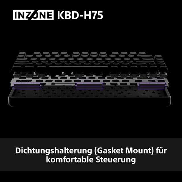 Detalle 2 de Sony INZONE KBD-H75 Gaming-Tastatur (75% TKL, Magnetschalter, Rapid Trigger, 8000 Hz) – US-Layout, Schwarz