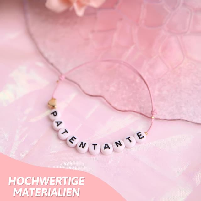 Detalle de Obrjoyfly Patentante Armband (handgefertigt) mit verstellbarem Verschluss, für 18–30 cm