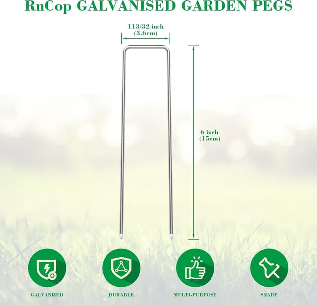 Thumbnail 1 de RnCop 50 Pack Galvanized Garden Pegs 6"/15cm 🪝 ???