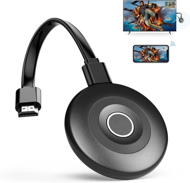 Detalle de 2026 Wireless HDMI Display Dongle 4K Plug & Play (Wi‑Fi Miracast/AirPlay/DLNA) for TV