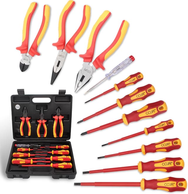 Detalle de Set Cacciaviti Elettricista CCLIFE da 13 pezzi VDE 1000 V con punte magnetiche intercambiabili