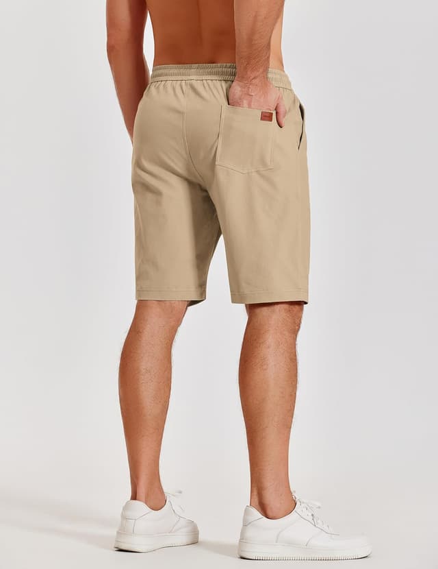 Detalle de COOFANDY Men’s Casual Cotton Shorts with Elastic Waist & Drawstring