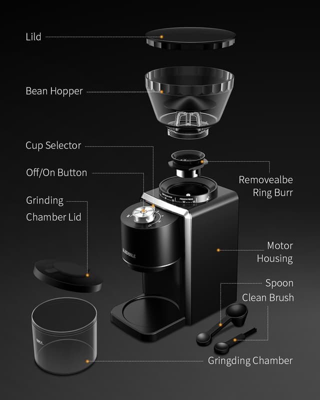 Thumbnail 6 de KIDISLE Coffee Grinder 35 Settings, 2–12 Cups