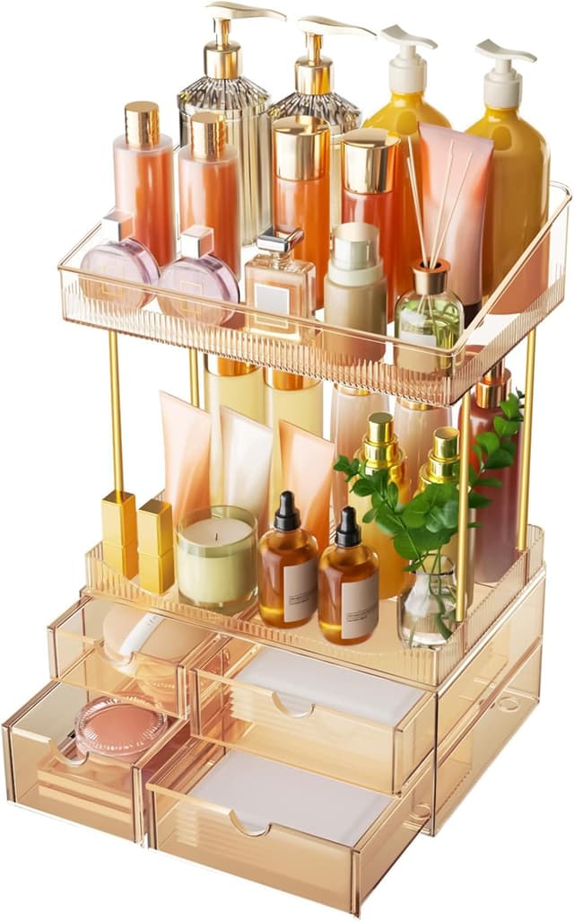 Thumbnail 6 de StowBin Makeup Organiser with 2 Shelves & 4 Drawers (Transparent Tawny)