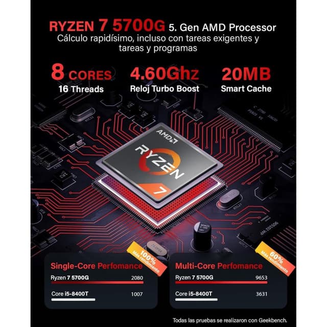 Detalle 2 de GREED Multimedia V2 Ryzen 7 5700G 16 GB, 512 GB SSD