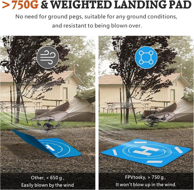 Detalle de FPVtosky Drone Landing Pad pieghevole da 64 cm: tappetino universale per atterraggio e decollo