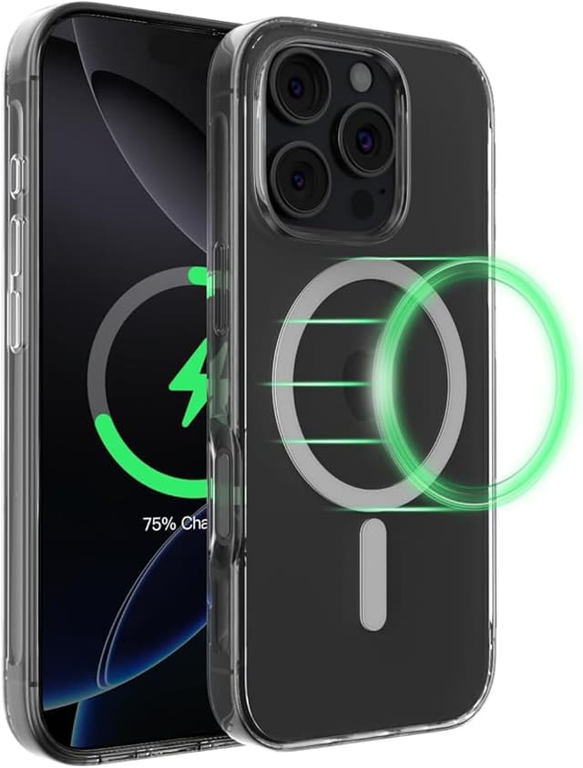 Detalle de Belkin SheerForce Funda para iPhone 16 Pro 📱 MagSafe, Transparente