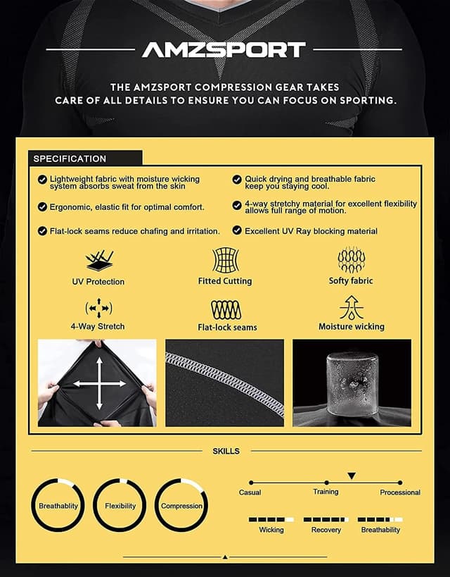 Thumbnail 4 de AMZSPORT Canotta Compressione Uomo Asciugatura Rapida