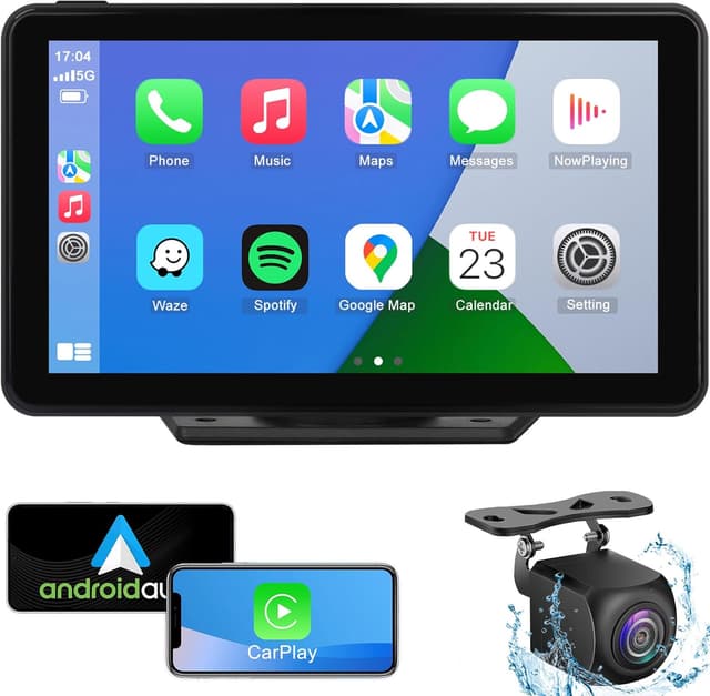 Detalle de Aonerex 7-inch wireless Apple CarPlay & Android Auto screen with back camera support