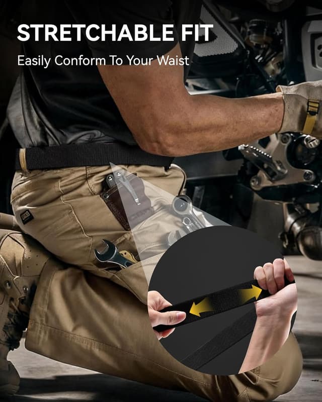Detalle de CHAOREN Tactical Belt Men (1.5” Stretch Belt) with Quick-Release Combat Buckle