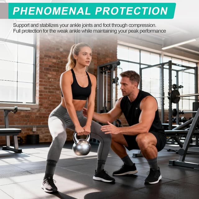 Detalle de Lexniush Sprunggelenkbandage links oder rechts mit verstellbarer „8“-Kompression gegen Plantarfasziitis & Achillessehne