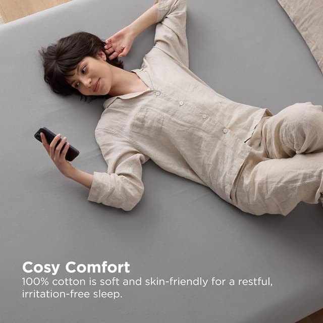 Thumbnail 6 de Bedsure King Jersey fitted sheet 40 cm