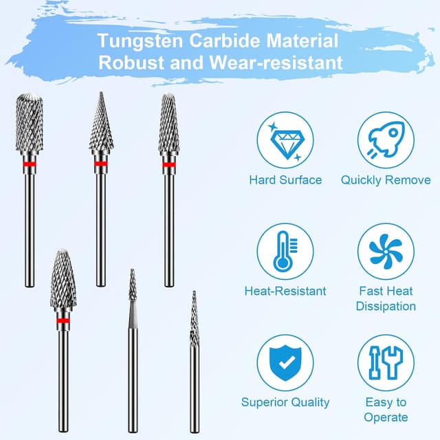 Detalle de CGBE Punte fresa unghie 3/32" kit 6 pezzi