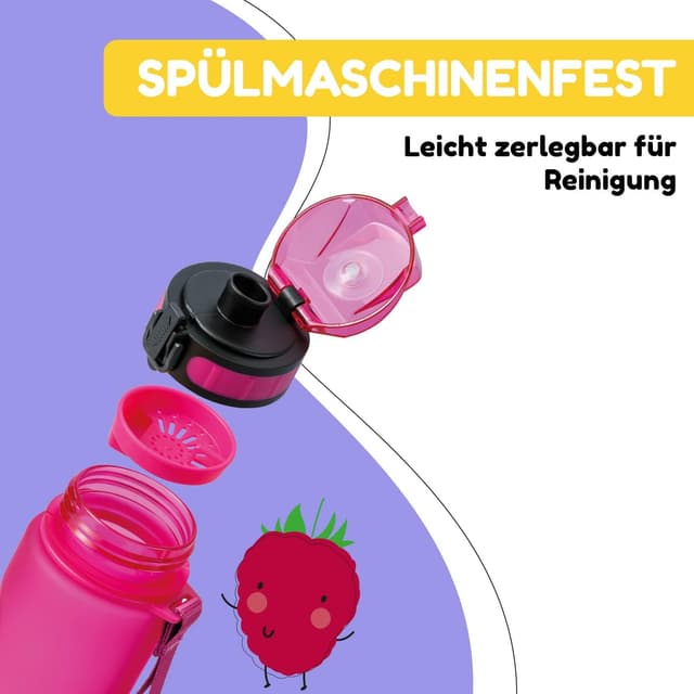 Detalle 2 de schmatzfatz Kinder-Trinkflasche 0,5 L auslaufsicher mit Fruchteinsatz (BPA-frei)