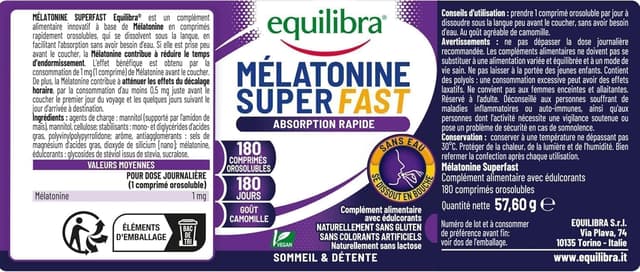 Thumbnail 5 de Equilibra Mélatonine Superfast 180 comprimés