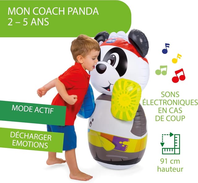 Detalle 2 de Chicco Panda Boxing Coach 🥊, Saco Inflable Divertido para Niños