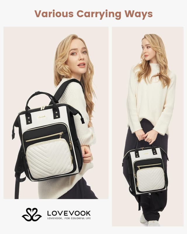 Detalle 2 de LOVEVOOK Rucksack Damen 15,6 Zoll wasserdicht