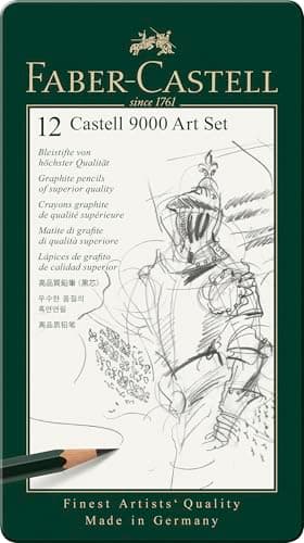 Imagen de Faber-Castell 119065 - Set de 12 lápices Castell 9000 para dibujo artístico. Diferentes grados de dureza en OfertitasTOP