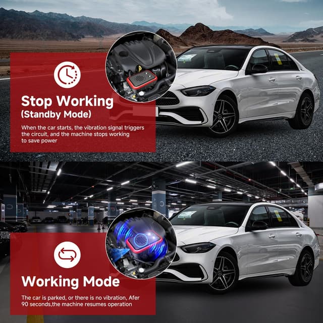 Detalle de COODAY Ultraschall Marderschreck & Nagetierabwehr mit LED-Blitzlichtern für den Motorraum