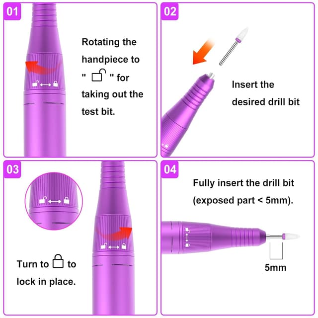 Thumbnail 4 de Elektrische Nagelfräser 40.000 U/min Nail Drill