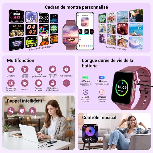 Thumbnail 6 de Baolubao Montre Connectée Femme 1,91″ HD