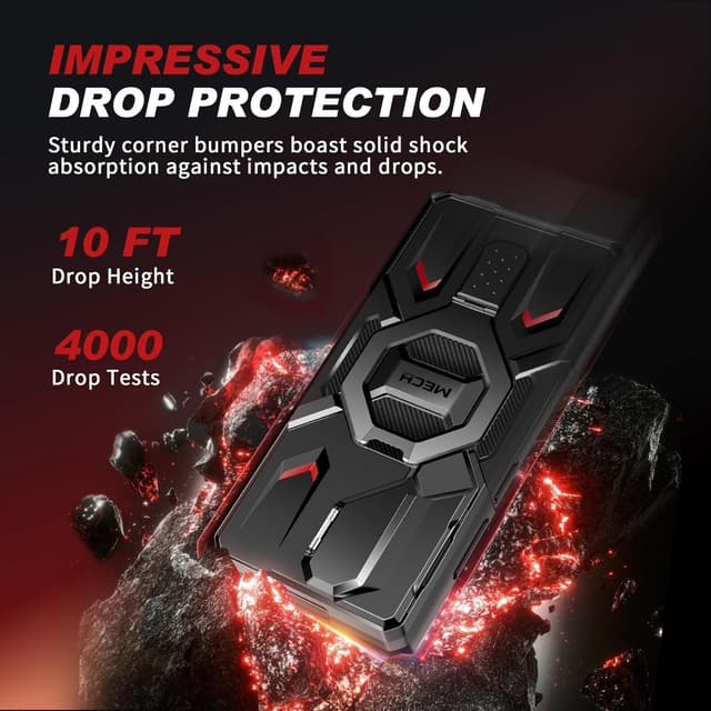 Thumbnail 3 de TONGATE for Samsung Galaxy S26 Ultra Case with Magnetic Stand, MagSafe Compatibility, Camera Cover & Ring Holder (Black)