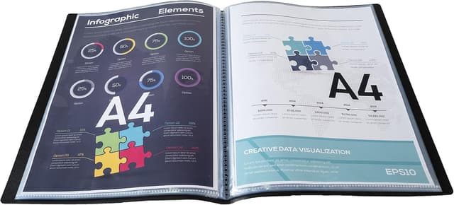 Detalle de Exacompta Réf. 8881E Protège-documents OPAK noir pour format A4 – 80 pochettes cristal lisse