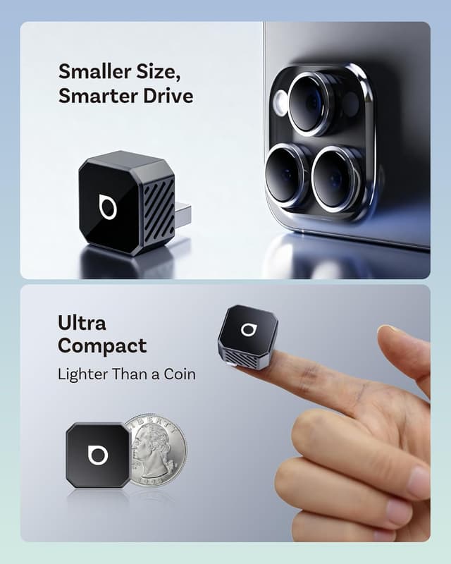 Detalle de OTTOCAST Mini 3.0 Wireless CarPlay/Android Auto Adapter 5GHz WiFi