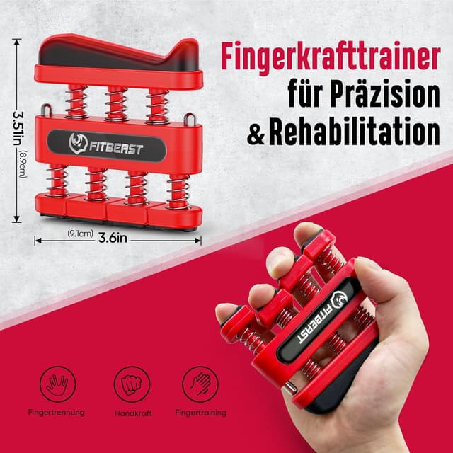 Detalle de FitBeast Handtrainer Set (6-teilig) mit einstellbarem Widerstand – Unterarm- und Griffkrafttraining
