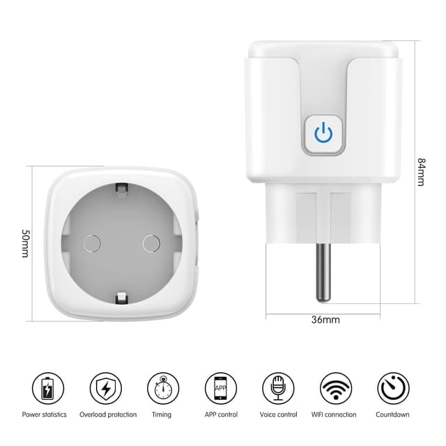 Detalle de FAYIBUY Presa Intelligente WiFi 2 pezzi