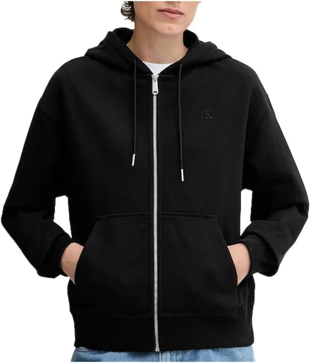 Detalle de Calvin Klein Donna Felpa con zip e cappuccio Archive Logo French Terry