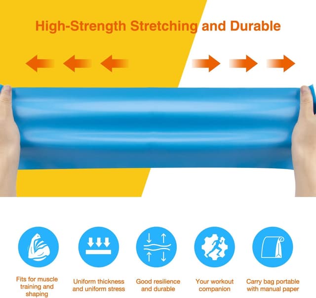 Detalle de Set bande elastiche fitness 3 pezzi 1,8 m