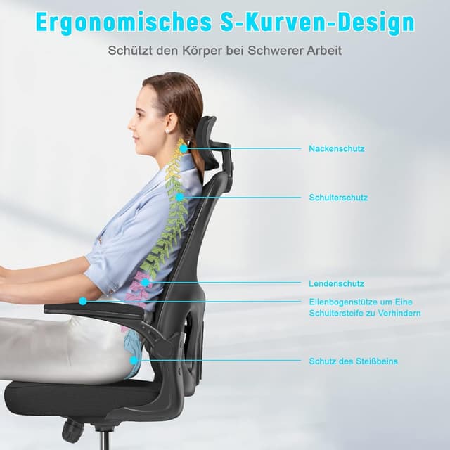 Detalle de naspaluro Ergonomischer Bürostuhl 360°-Drehstuhl