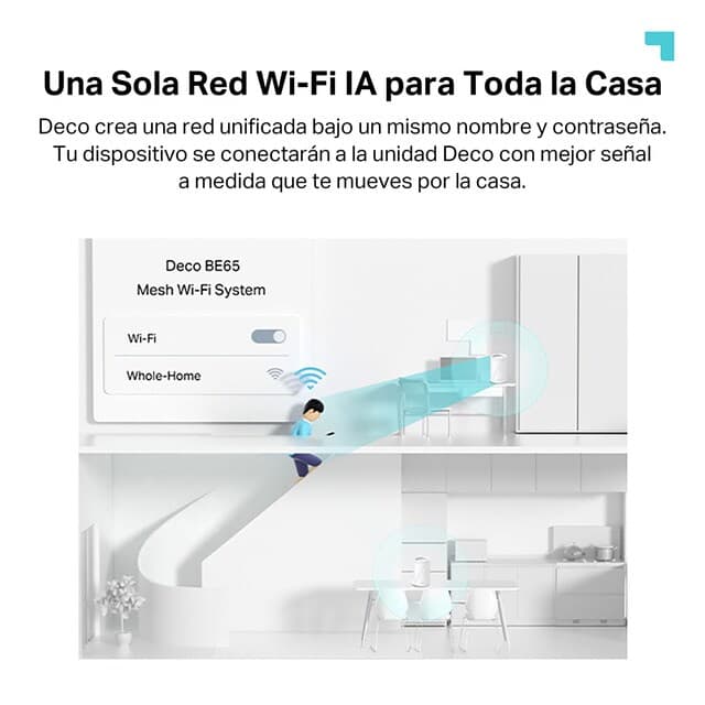 Detalle 2 de TP-Link Deco BE65 Wi-Fi 7 Mesh 600 m2 cobertura