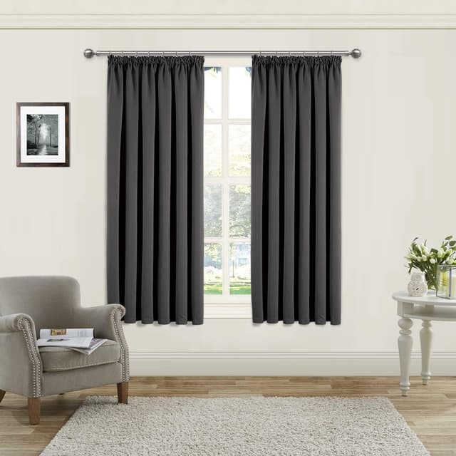 Thumbnail 6 de Aspire Homeware Grey Blackout Curtains (Pencil Pleat) for Bedroom & Living Room, 46 x 54 inch pair