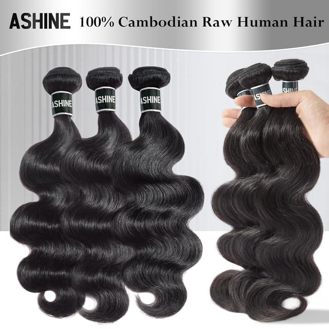 Detalle 2 de ASHINE Cambodian Raw Hair Bundles 18-inch