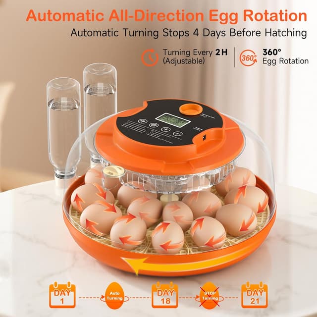 Detalle de Onsju 18-Egg Automatic Incubator for Hatching Eggs with Humidity Control