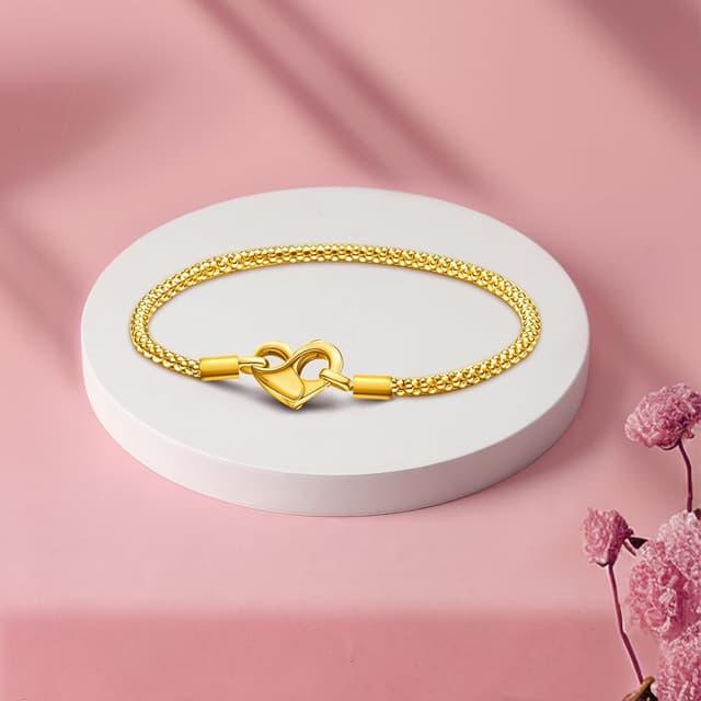 Detalle 2 de APUUESN Moments-Charms-Armband aus Sterling Silber mit Logogravur (ca. 17–21 cm) und Infinity-/Herz-Verschluss