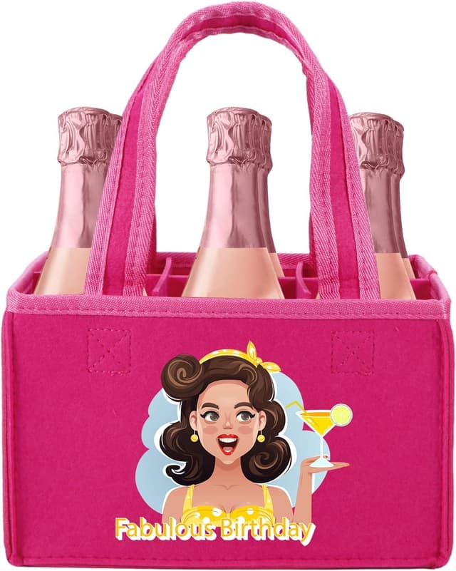 Detalle de UV STYLISH „Fabulous Birthday“ Handtasche als Tragetasche für 6 Flaschen