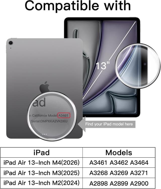 Detalle de JETech Jetech Screen Protector for iPad Air 13-inch M4/M3/M2 (9H tempered glass) – 2-pack