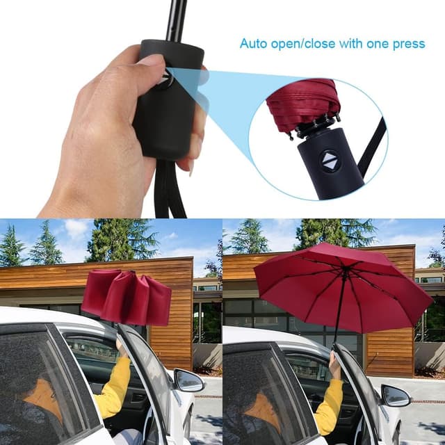 Thumbnail 6 de Vicloon Regenschirm Auf-Zu Taschenschirm 8 Rippen