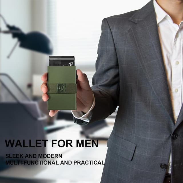 Detalle 2 de TOYFID Slim Wallet Men metal card holder RFID