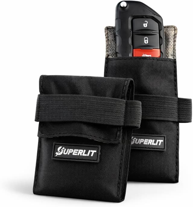 Detalle de SUPERLIT Faraday Pouch for Key Fob (2-Pack) — RFID & signal-blocking keyless entry protection