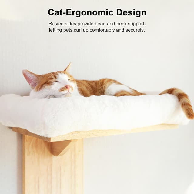 Detalle 2 de FUKUMARU Cat Wall Shelves with 2 Platforms – Tree-Shape Wall-Mounted Cat Perch