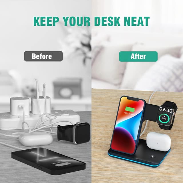 Detalle 2 de VESSTT Wireless Charger 3in1 for iPhone