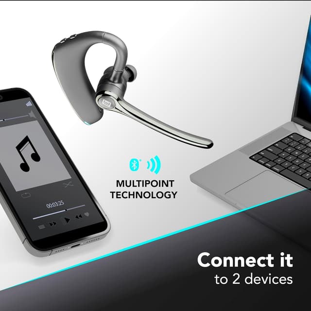 Detalle 2 de Cellularline Fluent : écouteur Bluetooth mono ergonomique pour téléphone, autonomie jusqu’à 25 h