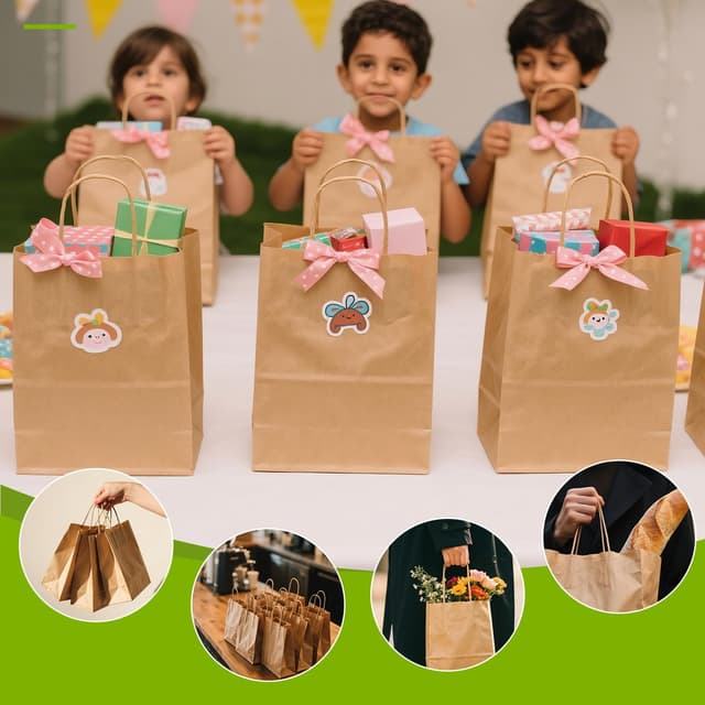 Thumbnail 3 de GINKGO Kraft Paper Bags 50 Pack 18x24x8 cm