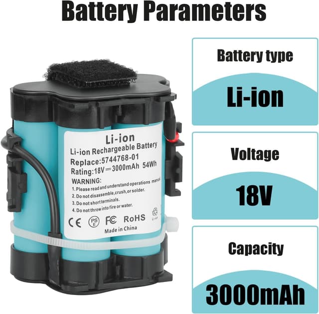 Detalle 2 de KUNLUN 18V 3,0Ah Lithium-Ersatzakku für Gardena Mähroboter R-Serie & weitere Automower/ROB-Modelle