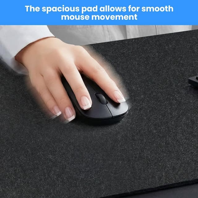 Detalle de AUYAO sottomano da scrivania in feltro 80 x 40 cm antiscivolo (nero e grigio)