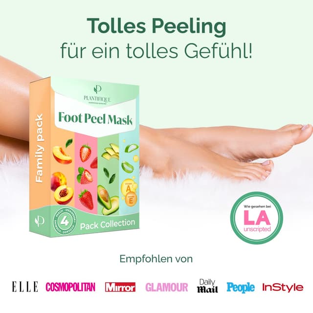 Detalle de PLANTIFIQUE Plantifique Fußmaske Anti Hornhaut Socken – Foot Mask gegen Hornhaut, 4 Paar